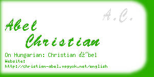 abel christian business card